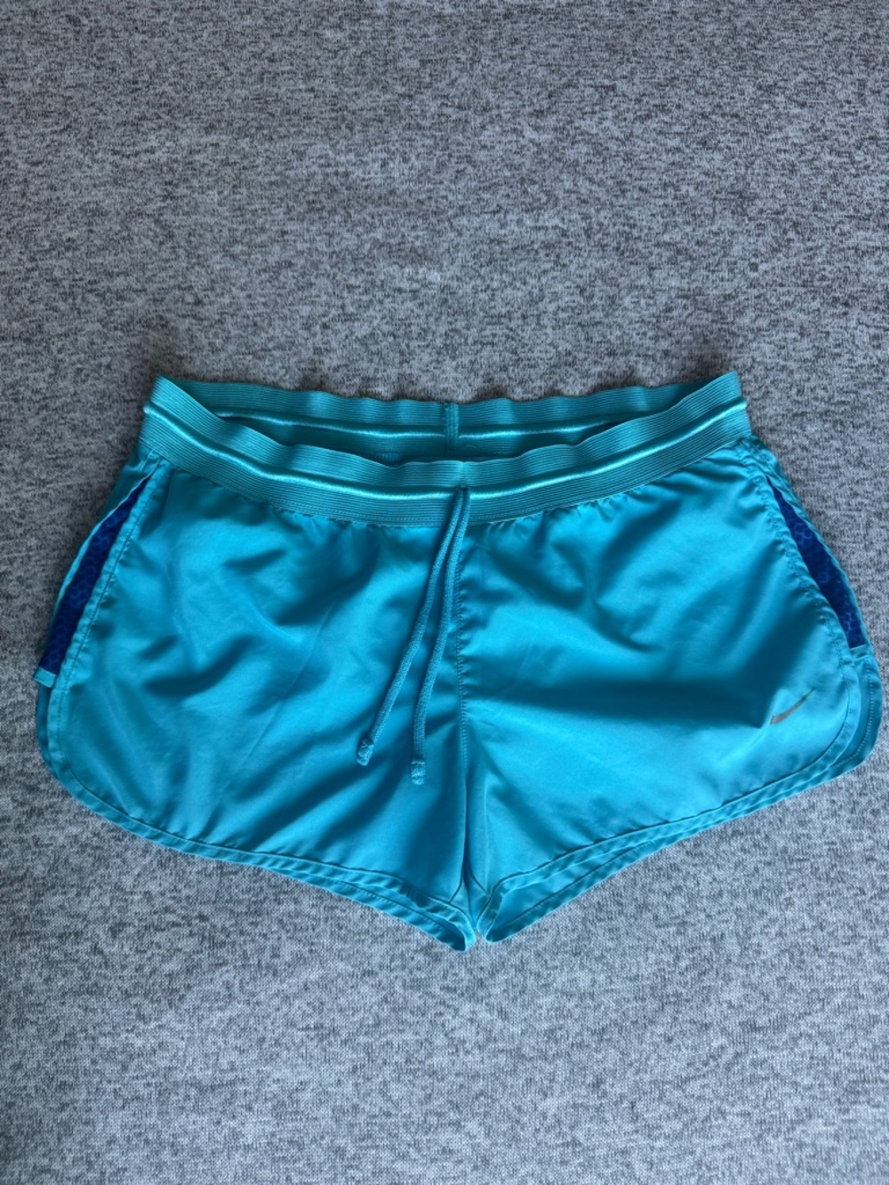 Nike Women's Light Blue Athletic Running Shorts with Drawcord